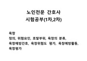 노인전문 간호사 시험공부(1차,2차)  욕창 정의, 위험요인, 호발부위, 욕창의 분류,  욕창예방간호, 욕창위험도 평가, 욕창예방활동,욕창평가