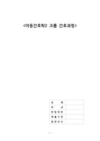 아동간호학 크룹 아동 간호과정 간호진단3개 간호과정 2개 A+