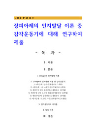 장피아제의 인지발달 이론 중 감각운동기에 대해 연구하여 제출