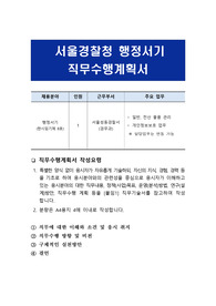 서울경찰청 행정서기 직무수행계획서