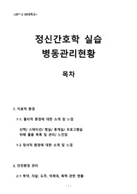 정신병원실습_병동관리현황 보고서 구체적 기술 __A+자료!