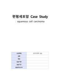 A+ 성인 편평세포암 케이스(간호진단4+간호과정2)