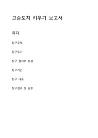 고슴도치 키우기 보고서 (중학교용)
