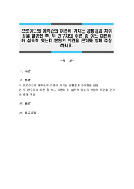 프로이드와 에릭슨의 이론이 가지는 공통점과 차이점을 설명한 후, 두 연구자의 이론 중 어느 이론이 더 설득력 있는지 본인의 의견을 근거와 함께 주장하시오.