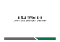 정신건강) 정신병리학 &#039;정동과 기분장애&#039; PPT 발표자료