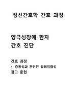 양극성장애 환자 간호 진단   간호 과정  1. 상해위험성