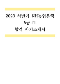 2023 하반기 5급 농협은행 IT 자기소개서