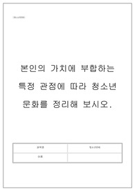 서디평 청소년문화 과제 (A+, 만점이수)