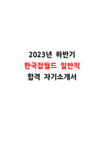 2023년 하반기 한국잡월드 합격 자기소개서