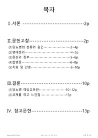 통합간호 당뇨병에대한 문헌고찰 및 당뇨병 예방교육안
