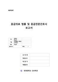 응급의료 법률 및 응급전문간호사 보고서