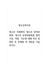 청소년복지론_청소년 특별회의 청소년 참여위원회, 청소년 운영위원회를 법적기준, 역할, 기능에 대해 비교 설명한 후 문제점 및 개선을 기술하시오.