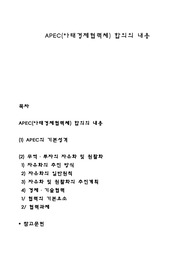 APEC(아태경제협력체) 합의의 내용