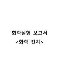 [화학실험] 화학 전지 보고서 A+
