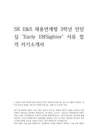 SK E&amp;S 3학년 인턴십 &#039;Early ENSighter&#039;  서류 합격 자기소개서