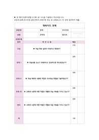 연수생 지원 종목 관련 수업지도안 작성