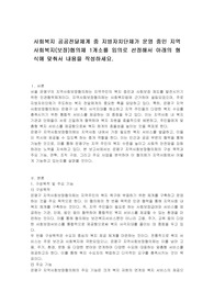 사회복지 공공전달체계 중 지방자치단체가 운영 중인 지역사회복지(보장)협의체 1개소를 임의로 선정해서 아래의 형식에 맞춰서 내용을 작성하세요.