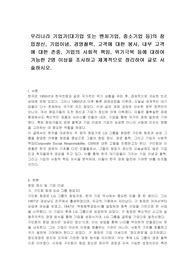 우리나라 기업가(대기업 또는 벤처기업, 중소기업 등)의 창업정신, 기업이념, 경영철학, 고객에 대한 봉사, 내부 고객에 대한 존중, 기업의 사회적 책임, 위기극복 등에 대하여 가능한 2명 이상을 조사하고 체계적으로 정리하여 글로 서술하시오.