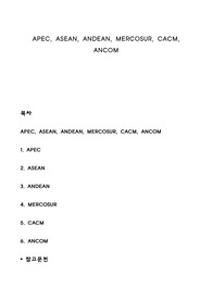 APEC, ASEAN, ANDEAN, MERCOSUR, CACM, ANCOM