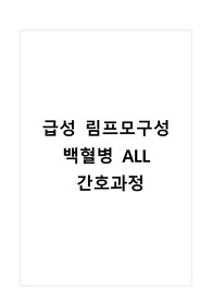 급성 림프모구성 백혈병 간호과정 A+ 간호진단 5개 간호과정 3개 간호중재 각 6개 이상