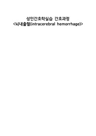 성인간호학 뇌내출혈 간호과정 2개(비효과적 뇌조직 관류의 위험, 전해질 불균형의 위험)