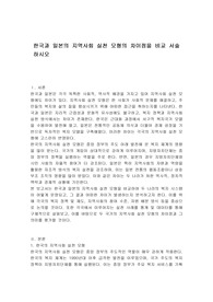 한국과 일본의 지역사회 실천 모형의 차이점을 비교 서술하시오