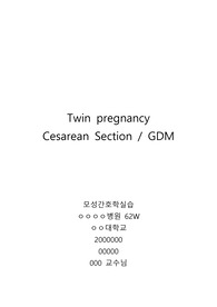 A+ 모성간호실습 제왕절개 Twinpregnancy, CesareanSection, GDM