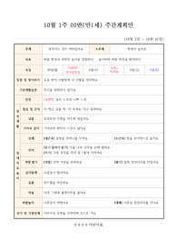 1세 10월 키즈노트 알림장 예시문(키드키즈 계획안 참고하여 작성됨)