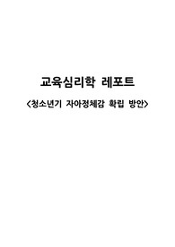 교육심리학 레포트(청소년기의 자아정체감 확립 방안)