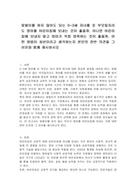 맞벌이를 하지 않아도 되는 0~3세 자녀를 둔 부모일지라도 영아를 어린이집에 보내는 것이 좋을까. 아니면 어린이집에 보내지 말고 엄마가 직접 양육하는 것이 좋을까. 어떤 방법이 최선이라고 생각하는지 본인의 찬반 의견을 그 이유와 함께 제시하시오
