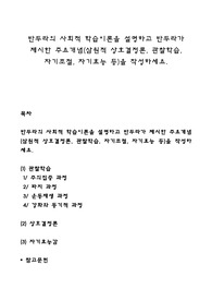 반두라의 사회적 학습이론을 설명하고 반두라가 제시한 주요개념(삼원적 상호결정론, 관찰학습, 자기조절, 자기효능 등)을 작성하세요