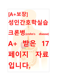[A+보장]성인간호학실습 크론병(crohn&#039;s disease) 간호, 간호진단, 간호과정, 컨퍼런스, 케이스스터디 17페이지 자료입니다.