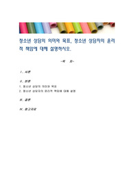 청소년 상담의 의미와 목표, 청소년 상담자의 윤리적 책임에 대해 설명하시오.