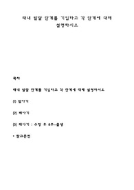 태내 발달 단계를 기입하고 각 단계에 대해 설명하시오
