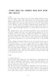 조직화의 개념과 단계, 사회행동의 개념과 일반적 원칙에 대해 기술하시오.