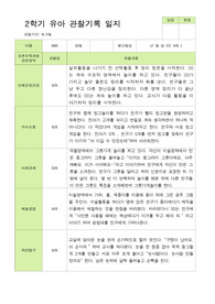 [관찰일지] 만 3세 20명 2학기 평가제  유아관찰일지