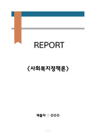 사회복지사2급 레포트과제 (사회복지정책론)
