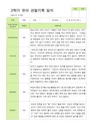 [관찰일지] 만 5세 24명 2학기 유아관찰일지 -평가제