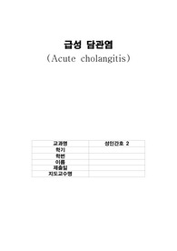 급성담관염 케이스 간호진단 4 , 간호과정 3