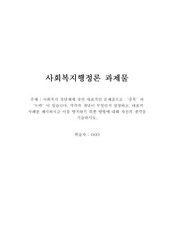 [사회복지행정론][만점레포트] 사회복지전달체계 문제점 &#039;중복&#039;과&#039;누락&#039;