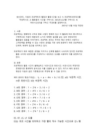 다음의 프로젝트의 활동과 활동시간을 보고 1) 프로젝트네트워크를 작성하시오. 2) 활동들의 시간을 구하시오. 3)ES,EF,LS,LF를 구하시오. 4) 여유시간(ST)을 구하고 주경로를 결정하시오.