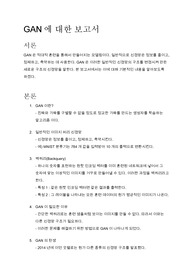 [보고서]GAN에 대한 보고서