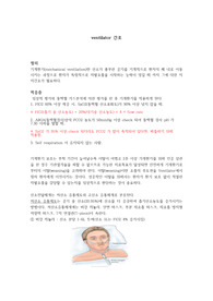 성인간호학 ventilation 보고서(호흡기 모드 다있음)