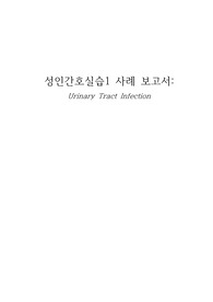 성인간호실습 요로감염 간호과정 케이스스터디 간호진단 3개