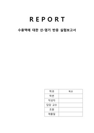 수용액에 대한 산-염기 반응 실험-재료화학실험