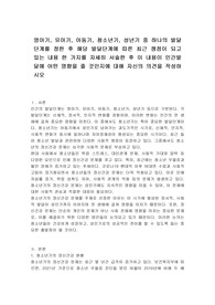 영아기, 유아기, 아동기, 청소년기, 성년기 중 하나의 발달단계를 정한 후 해당 발달단계에 따른 최근 쟁점이 되고 있는 내용 한 가지를 자세히 서술한 후 이 내용이 인간발달에 어떤 영향을 줄 것인지에 대해 자신의 의견을 작성하시오