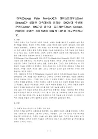머독(George Peter Murdock)과 레비스트라우스(Levi Strauss)가 설명한 가족개념의 정의와 1990년대 후반에 쿤츠(Coontz, 1997)와 올슨과 듀프레인(Olson Defrain, 2003)이 설명한 가족개념이 어떻게 다른지 비교분석하시오.
