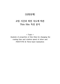 [실험설계] 코팅 시간과 회전 속도에 따른 Thin film 특성 분석