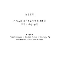 [실험설계] 은 나노의 회전속도에 따라 적층된 박막의 특성 분석
