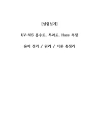 [실험설계] UV VIS 흡수도, 투과도, Haze 측정 용어 정리,  원리, 이론 총정리